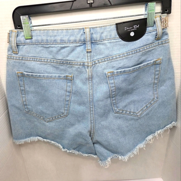 Francesca's Collections Silver and Blue Jean Shorts - Picture 5 of 9
